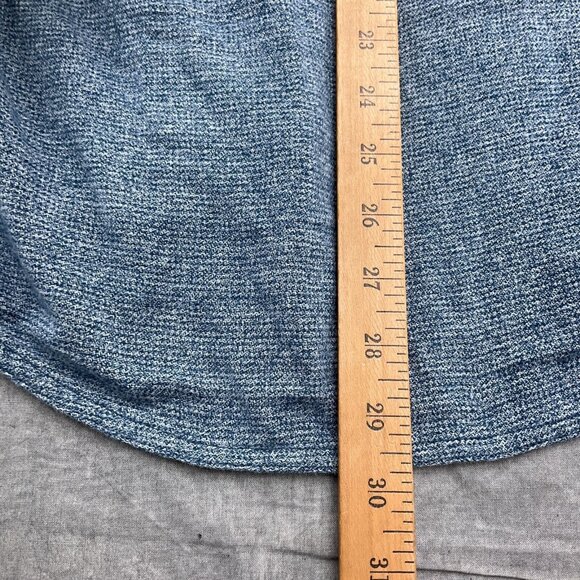 Duluth Shirt Men Medium Blue Heathered Knit Soft Slim Fit Button Down Cotton VTG - Picture 8 of 10